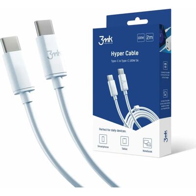 3MK Hyper Kabel USB-C 100W Weiß - USB Kabel 3MK Hyper Kabel USB-C 100W Weiß - USB Kabel