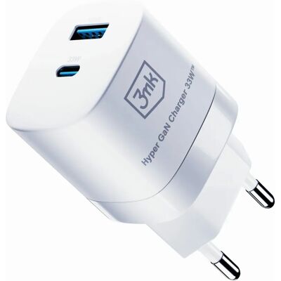 3MK Hyper GaN Laturi - Nopea, Kaksois USB, Kompakti 3MK Hyper GaN Laturi - Nopea, Kaksois USB, Kompakti