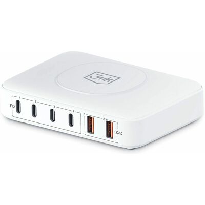 Estação de carregamento sem fio 3MK PowerMax 100W - Rápido, 7 dispositivos Estação de carregamento sem fio 3MK PowerMax 100W - Rápido, 7 dispositivos