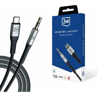 3MK USB-C to 3,5mm audiokaapeli - Musta 3MK USB-C to 3,5mm audiokaapeli - Musta
