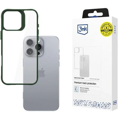 3MK iPhone 16 Pro Max Vert - Coque robuste 3MK iPhone 16 Pro Max Vert - Coque robuste