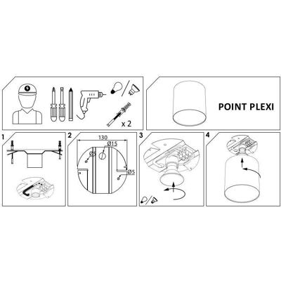 Nowodvorski Point Plexi Witte Plafondlamp Nowodvorski Point Plexi Witte Plafondlamp