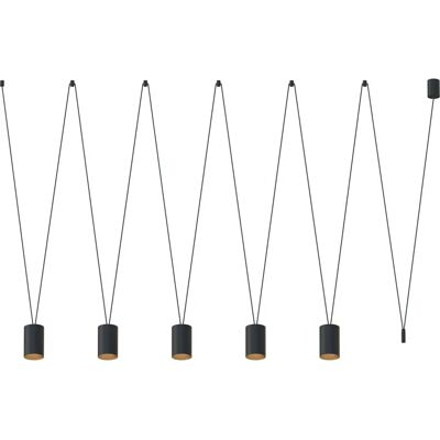 Lampe Suspendue Nowodvorski Modèle 7817 Noir/Or - 5x10W GU10 - Publicité Lampe Suspendue Nowodvorski Modèle 7817 Noir/Or - 5x10W GU10 - Publicité