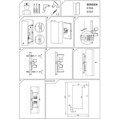 Lampa da Parete Bergen di Nowodvorski - Acciaio IP20 - Stile Moderno Lampa da Parete Bergen di Nowodvorski - Acciaio IP20 - Stile Moderno