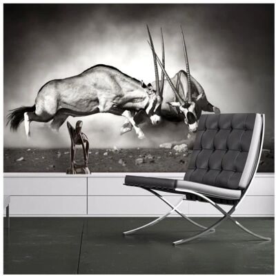 ARTGEIST Modèle Gemsbok Kamp Murale Murale - Scène de Jungle - Publicité ARTGEIST Modèle Gemsbok Kamp Murale Murale - Scène de Jungle - Publicité