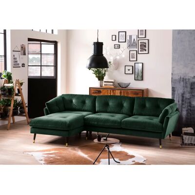 TRENDS BY HG Japan L-Form Couch - Microvelours, Recamiere links, Grün TRENDS BY HG Japan L-Form Couch - Microvelours, Recamiere links, Grün