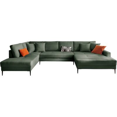 TRENDS BY HG SOMMER U-Form Grün Cord Sofa - Wohnzimmermöbel TRENDS BY HG SOMMER U-Form Grün Cord Sofa - Wohnzimmermöbel
