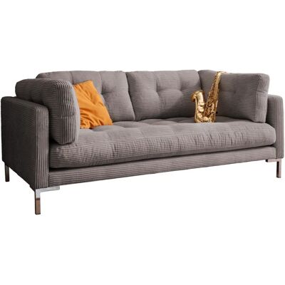 TRENDS BY HG LANDAU Graues Cord 2-Sitzer Sofa - Sofa TRENDS BY HG LANDAU Graues Cord 2-Sitzer Sofa - Sofa