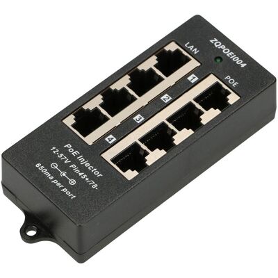 Extralink EX.12646 PoE-Injektor - 4 Ports - 48 V Ethernet-Adapter Extralink EX.12646 PoE-Injektor - 4 Ports - 48 V Ethernet-Adapter