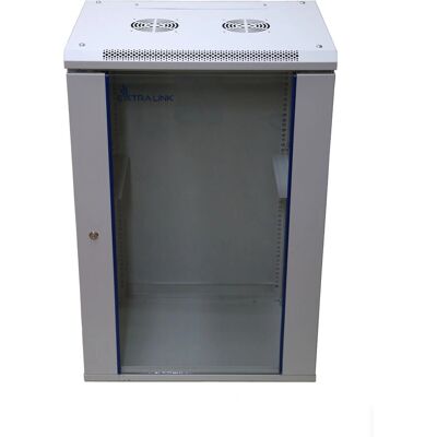 Extralink EX.14374 Wandmontierter 18U Rackschrank - Stahl, Grau Extralink EX.14374 Wandmontierter 18U Rackschrank - Stahl, Grau