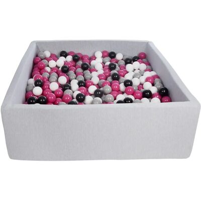 Espace de Jeu Viking Rose Blanc Gris Noir - 900 Balles 120x120cm - Publicité Espace de Jeu Viking Rose Blanc Gris Noir - 900 Balles 120x120cm - Publicité