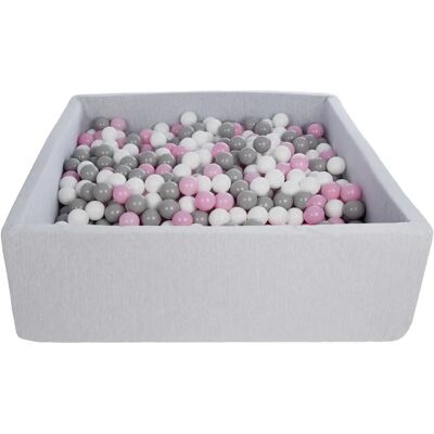 Viking Piscine à Boules - Solide Bassin de Boules - 120x120cm - 900 Boules Ø 7cm - Blanc, Rose, Gris - Publicité Viking Piscine à Boules - Solide Bassin de Boules - 120x120cm - 900 Boules Ø 7cm - Blanc, Rose, Gris - Publicité