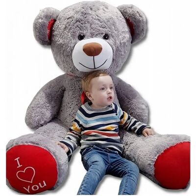 Velinda Pluszowy Miś - 75+85cm Szary-Czerwony - Unisex - Do Użytku Wewnątrz Velinda Pluszowy Miś - 75+85cm Szary-Czerwony - Unisex - Do Użytku Wewnątrz