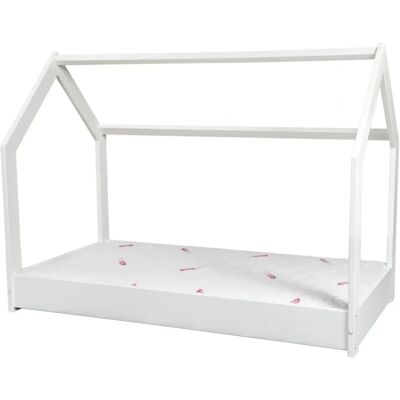 Lit pour enfants blanc Pqp avec matelas en mousse 160x80 - Publicité Lit pour enfants blanc Pqp avec matelas en mousse 160x80 - Publicité