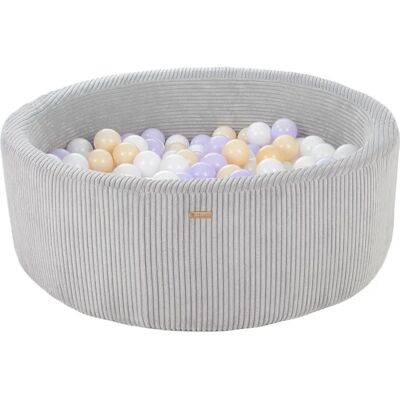 PQP Ball Sea - 200 Boules - Cordu Roy 90 cm Gris/Blanc - Boules Lila/Cappuccino - Piscine de Jeu - Publicité PQP Ball Sea - 200 Boules - Cordu Roy 90 cm Gris/Blanc - Boules Lila/Cappuccino - Piscine de Jeu - Publicité