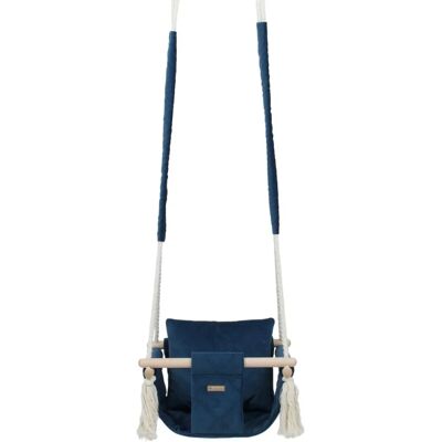 Chaise à bascule pour bébé Viking Choice - navy - bois et velours - jusqu'à 20 kg - Publicité Chaise à bascule pour bébé Viking Choice - navy - bois et velours - jusqu'à 20 kg - Publicité