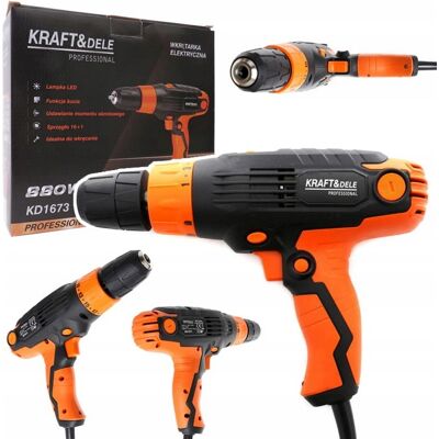 Kraft&Dele KD-1673 Perceuse-visseuse sans fil orange - 880W - Publicité Kraft&Dele KD-1673 Perceuse-visseuse sans fil orange - 880W - Publicité