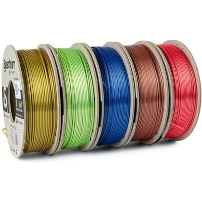 Spectrum PLA Silk 1,75mm Gull, Kobber, Grønn, Blå, Rød - 3D Filament Spectrum PLA Silk 1,75mm Gull, Kobber, Grønn, Blå, Rød - 3D Filament