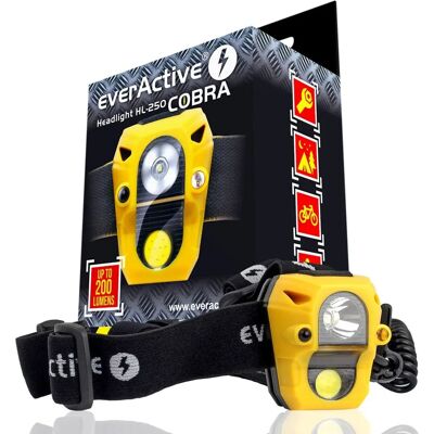 Everactive HL-250 Stirnlampe - 200 lm, 3 W, Gelb - Stirnlampe/Flashlight Everactive HL-250 Stirnlampe - 200 lm, 3 W, Gelb - Stirnlampe/Flashlight
