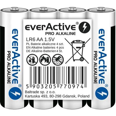 EverActive LR6 AA Batterien - 4 Stück - Langlebig, 1,5V, Blau EverActive LR6 AA Batterien - 4 Stück - Langlebig, 1,5V, Blau