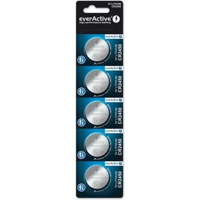 EverActive CR2450 Lithium-Batterie - 5 Stück - Haushaltsbatterie EverActive CR2450 Lithium-Batterie - 5 Stück - Haushaltsbatterie