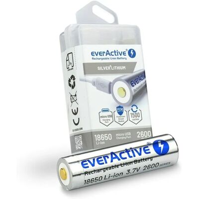 Everactive EV18650-26M Wiederaufladbare 3,7V Lithium-Ion Batterie - mit Schutzbox Everactive EV18650-26M Wiederaufladbare 3,7V Lithium-Ion Batterie - mit Schutzbox