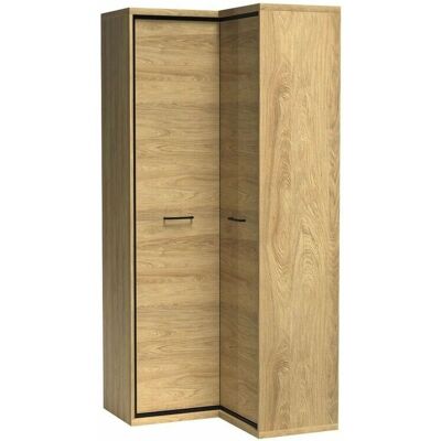 Rohový šatník Stanton F110 - 5 polic, dveře s panty, světlé dřevo Rohový šatník Stanton F110 - 5 polic, dveře s panty, světlé dřevo