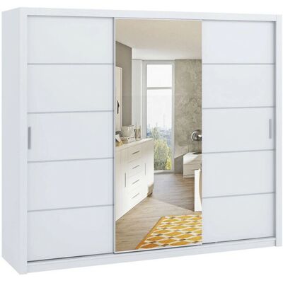 Šatní skříň Providence G111 - Posuvné dveře, 9 polic, 230kg, EU původ Šatní skříň Providence G111 - Posuvné dveře, 9 polic, 230kg, EU původ