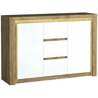 MUEBLES G106 Rybbeck dubová bílá - Komoda MUEBLES G106 Rybbeck dubová bílá - Komoda