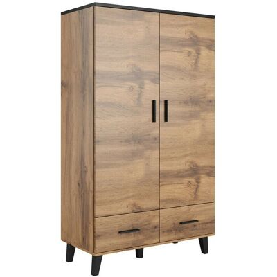 Muebles1 G111 - Wotan quercia + Nero Armario - 190x110x55cm Muebles1 G111 - Wotan quercia + Nero Armario - 190x110x55cm