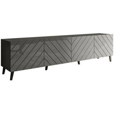 TV stolek Charlotte 145 - Grafit - Lesklý - 4 Dveře TV stolek Charlotte 145 - Grafit - Lesklý - 4 Dveře