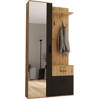 MUEBLES Stanton 141 - Univerzální sada nábytku do předsíně se zrcadlem MUEBLES Stanton 141 - Univerzální sada nábytku do předsíně se zrcadlem