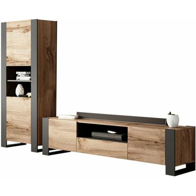 MUEBLES Charlotte D103 Antracit Wotan TV Sada MUEBLES Charlotte D103 Antracit Wotan TV Sada