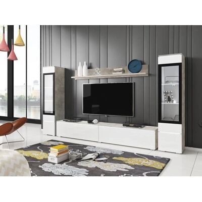 Conjunto de Salón Sarasota 126 - Blanco, Hormigón, Modular Conjunto de Salón Sarasota 126 - Blanco, Hormigón, Modular