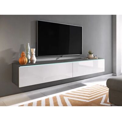 Muebles Sarasota 121 Šedá Bílá Vysoké Skříň TV - Skříň TV Muebles Sarasota 121 Šedá Bílá Vysoké Skříň TV - Skříň TV