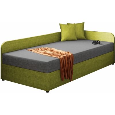 Cama Individual de Pino - Tapizado en Tela - Origen UE - Incluye Colchón y Somieres - Mecanismo de Resorte - Marco de Madera Laminada - Firmeza Media - 90x200 cm Cama Individual de Pino - Tapizado en Tela - Origen UE - Incluye Colchón y Somieres - Mecanismo de Resorte - Marco de Madera Laminada - Firmeza Media - 90x200 cm