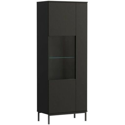 MUEBLES Providence L106 - 2 dveře - Černá vitrína MUEBLES Providence L106 - 2 dveře - Černá vitrína