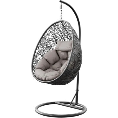 Mobilier1 Miami 307 Visuté křeslo - Plastový ratán, Kov, Polyester Mobilier1 Miami 307 Visuté křeslo - Plastový ratán, Kov, Polyester