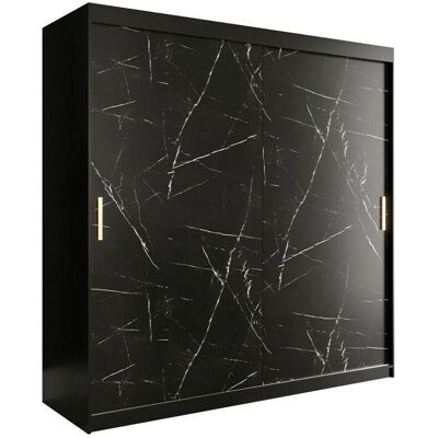 Muebles Hartford 250 - Matná černá, Černý mramor - Šatní skříň Muebles Hartford 250 - Matná černá, Černý mramor - Šatní skříň