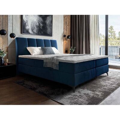 Cama Cleveland 180 de Fresh 11 - Doble, Azul, Tapiz, MDF Cama Cleveland 180 de Fresh 11 - Doble, Azul, Tapiz, MDF