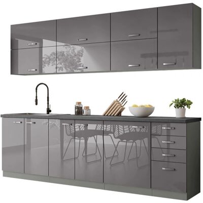 ARREDAMENTO1 UPA 103 Šedá + Lesklá Šedá - Kuchyňská Sada ARREDAMENTO1 UPA 103 Šedá + Lesklá Šedá - Kuchyňská Sada