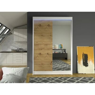 MUEBLES Armario Atlanta 147 - Puertas correderas, LED, 5 estantes MUEBLES Armario Atlanta 147 - Puertas correderas, LED, 5 estantes