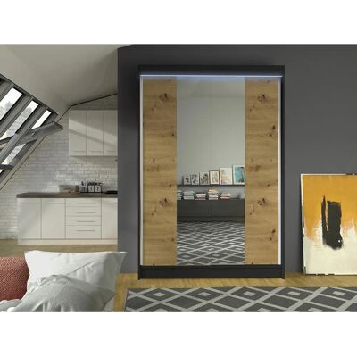 MUEBLES Atlanta 148 - Posuvné, Ruční práce dub, 200x120x58cm - Šatní skříň MUEBLES Atlanta 148 - Posuvné, Ruční práce dub, 200x120x58cm - Šatní skříň