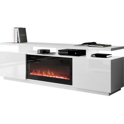 Mesa de TV Charlotte 151 - Blanco con calefacción y puertas Mesa de TV Charlotte 151 - Blanco con calefacción y puertas