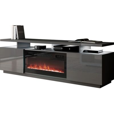 ARREDAMENTO1 Stojan na TV Charlotte 151 Grafit - S topením ARREDAMENTO1 Stojan na TV Charlotte 151 Grafit - S topením