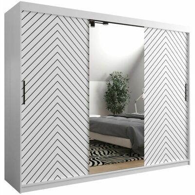 MUEBLES Hartford 317 Šatník - Posuvné dveře, 7 polic - Původ EU MUEBLES Hartford 317 Šatník - Posuvné dveře, 7 polic - Původ EU