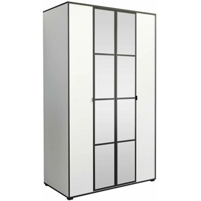 MUEBLES Šatní skříň Toledo 117 - Černá, Bílá - Šatní skříň MUEBLES Šatní skříň Toledo 117 - Černá, Bílá - Šatní skříň