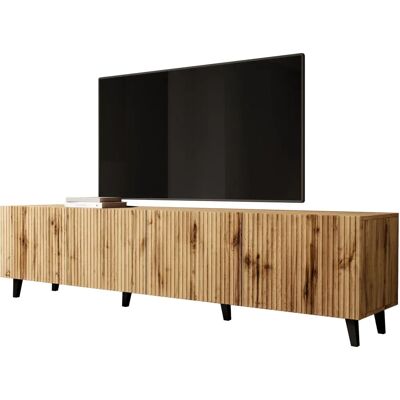 Mesa de TV Charlotte J104 Roble Wotan Negro - Mueble TV Mesa de TV Charlotte J104 Roble Wotan Negro - Mueble TV