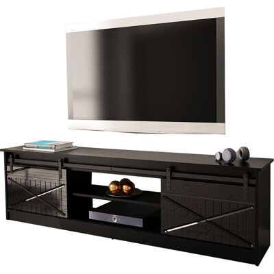 Charlotte 156 Mesa de TV Negra Brillante - TV Stand Charlotte 156 Mesa de TV Negra Brillante - TV Stand
