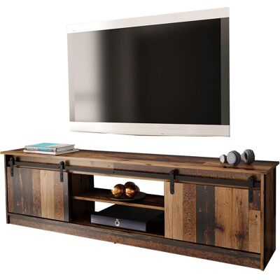 Muebles Charlotte 156 Roble wotan Mueble de TV con puertas Muebles Charlotte 156 Roble wotan Mueble de TV con puertas